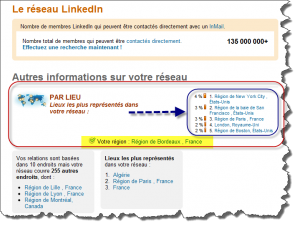 recherche sociale localisée chez linkedIn