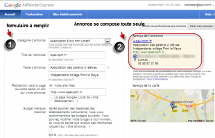 Interface google adwords express