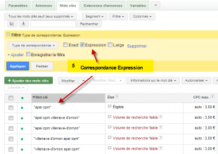 correspondance-mots clés-Expression