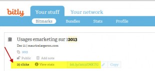 Statistiques de clics sur Urls raccourcies (bitly)