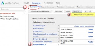 Paramétrages des indicateurs Analytics