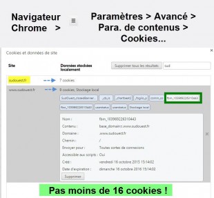 Paramètres des cookies