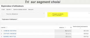 Filtre sur segment Google analytics