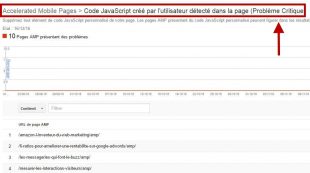 Google search console indique un problème critique