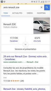 Avis sur modèle véhicule marque