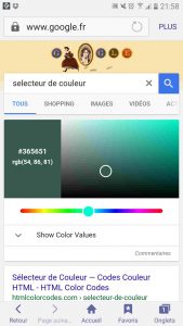 Le sélecteur de couleur