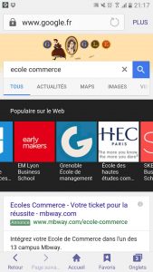 Carrousel de proximité sur école de commerce