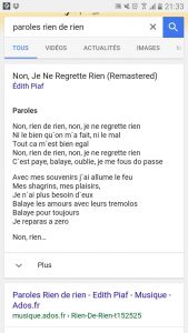 Paroles de chanson