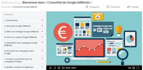 Contenu de la session adwords