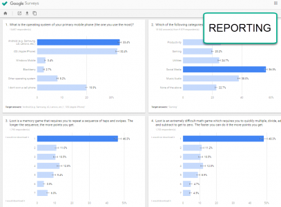 reporting google surveys