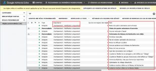 regles personnalisées adwords