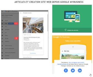 Google Mybusiness articles et site web