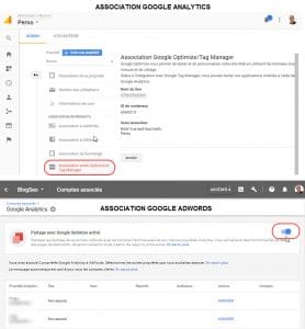 Association des comptes GA et ADW