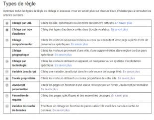 Regles google optimize