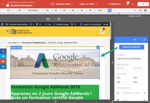 Interface editeur variante depuis chrome