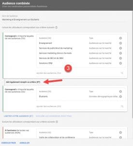 Audiences combinée etape trois