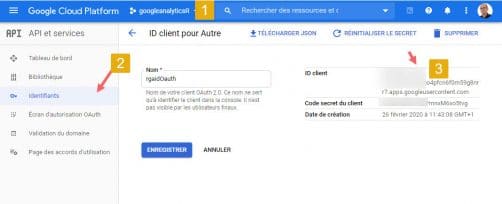 Compte Cloud Google Console
