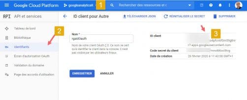 Compte Cloud Google Console