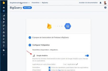 Integration big query firebase