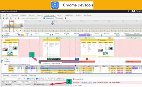 SWE selon Chrome dev tool