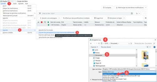Exportation de la campagne