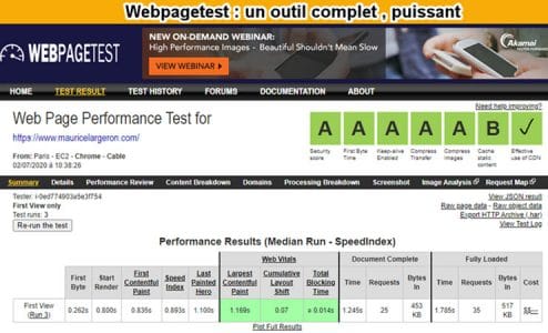 webpagetest scoring