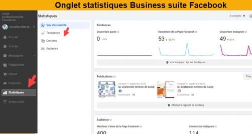 Statistiques business suite facebook