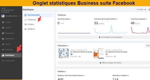 Statistiques business suite facebook