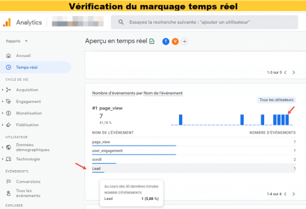 Lecture d'un évenement dans google analytics