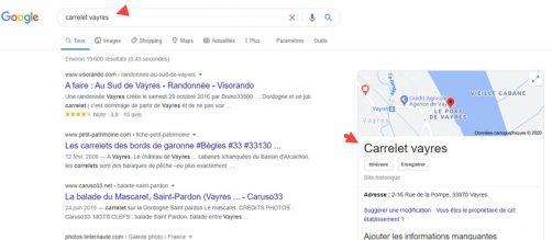 Ensuite position sur le moteur google