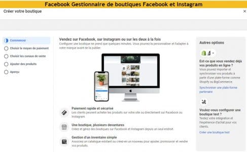 Boutiques Facebook et Instagram