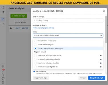 FACEBOOK GESTIONNAIRE DE REGLES