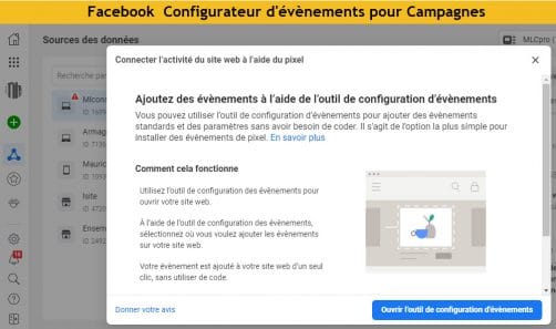 Facebook Gestionnaire evenements