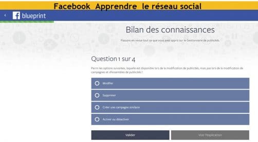 Apprendre Facebook et controler ses connaissances