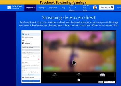 Facebook Live streaming jeu direct