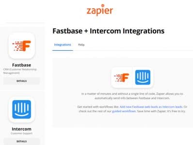 Integration zapier fastbase