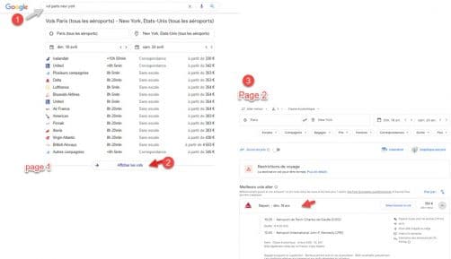 Blocs service google: comparateur de vols