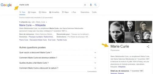 Knowledge graph exemple