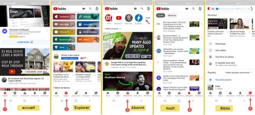 Ecrans Youtube Sur mobile