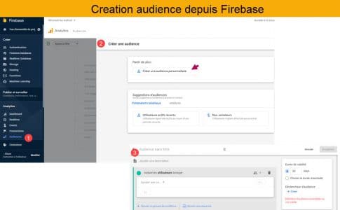 Editeur d'audience Firebase ou google analytics 4