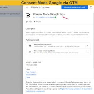 Template du Google Consent mode dans GTM