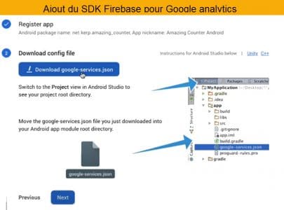 installer le sdk firebase plour suivre les utilisateurs