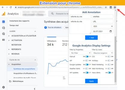 Extension annotation google analytics 4 poru chrome