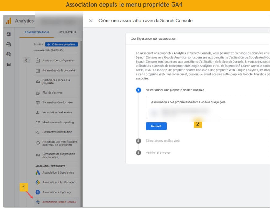 ASSOCIATION SEARCH CONSOLE ET GA4