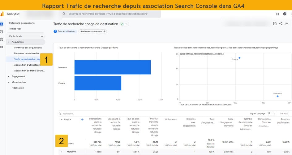 Traffic de recherche GA4