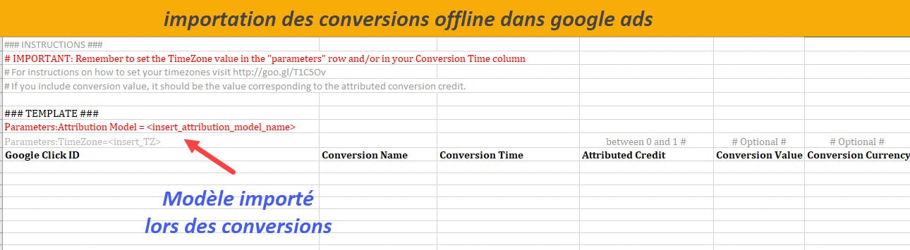 Excel google ads importation conversions