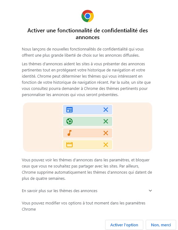 Confidentialité des annonces